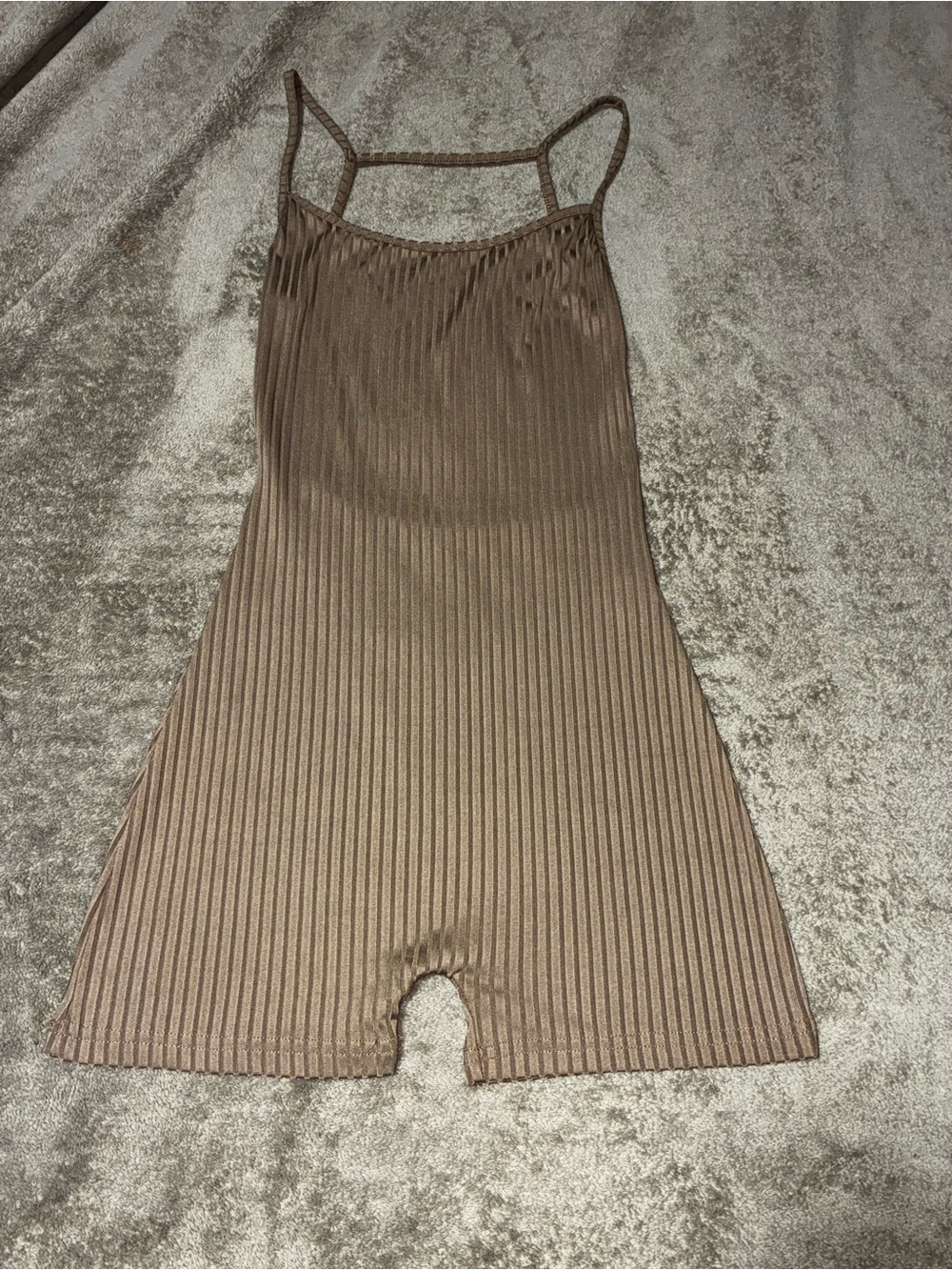 SHEIN Brown Ribbed Romper